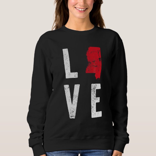 Sweatshirt Carte Love Mississippi Amérique Indépendance améri (Devant)
