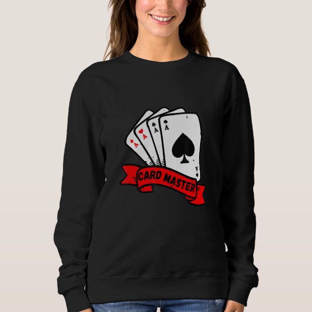 Sweatshirt Carte Master - Jouer Cartes Poker Rummy Blackjack (Devant)