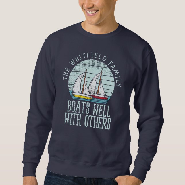 Sweatshirt Carte Nautique Personnalisée Famille Aventure de v (Devant)