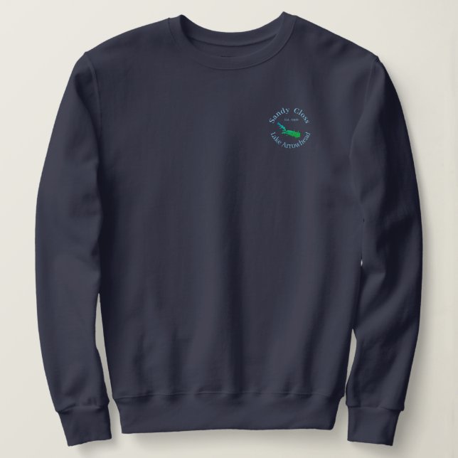 Sweatshirt Carte personnalisée du lac Arrowhead date établie (Design devant)