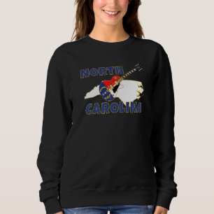 Sweatshirt Carte routière de la Caroline du Nord Le drapeau d