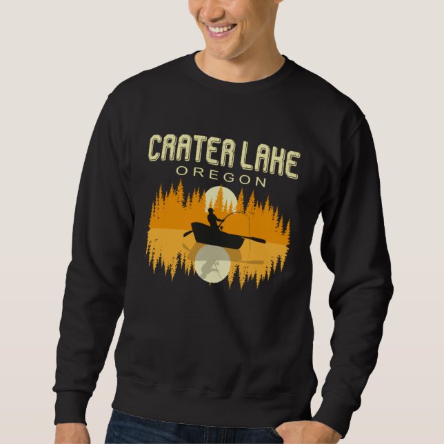 Sweatshirt Carter Lake Oregon  USA Life and Fishing 80s Retro (Devant)