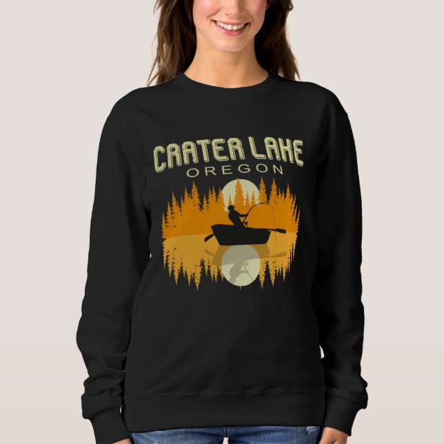 Sweatshirt Carter Lake Oregon  USA Life and Fishing 80s Retro (Devant)