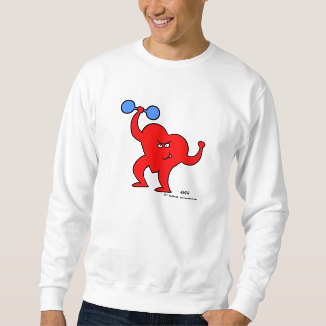 Sweatshirt Cartoon Coeur Cardio Exercice Motivation (Devant)
