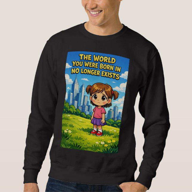 Sweatshirt Cartoon Girl Lost Innocence Past vs Future Graphic (Devant)