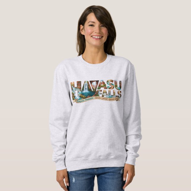 Sweatshirt Cascade de Havasu Eau Turquoise Canyon Caché (Devant entier)