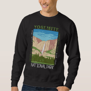 Sweatshirt Cascade du parc national Yosemite Retro perturbé