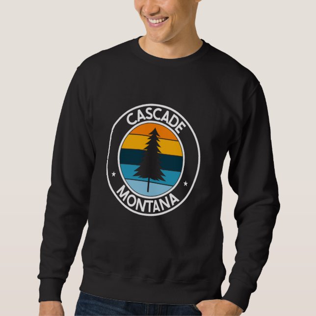 Sweatshirt Cascade Montana MT USA City Pride Retro Sunset (Devant)