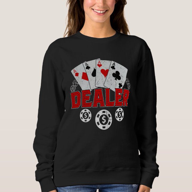 Sweatshirt Casino Dealer Halloween Costume Poker Chemise Gamb (Devant)