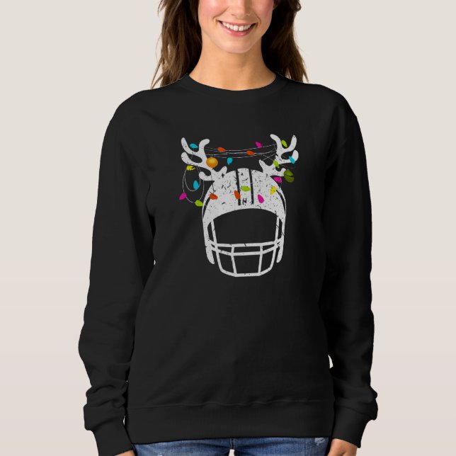 Sweatshirt Casque de football de Noël Lumières Funny Noël (Devant)