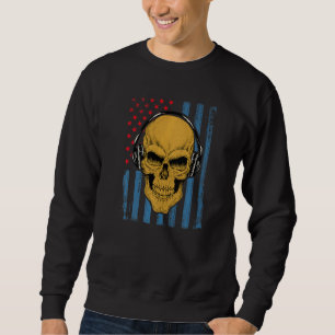 Sweatshirt Casque de musique crâne House Tecno Party Mix Mus