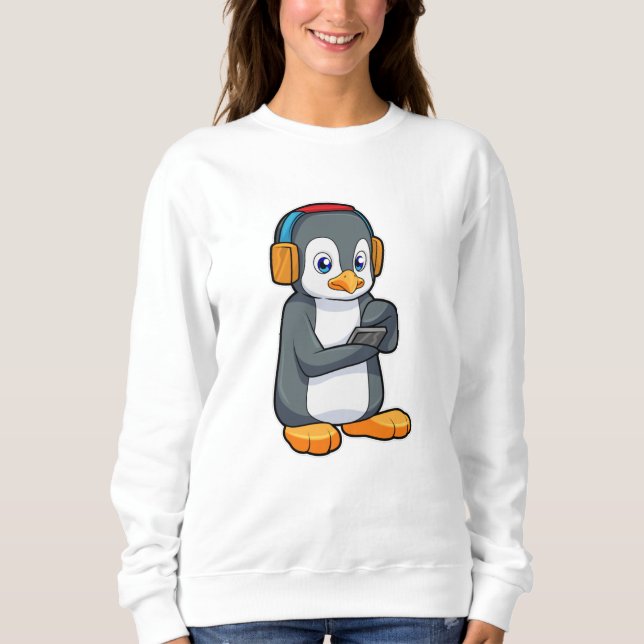 Sweatshirt Casque de musique Penguin (Devant)