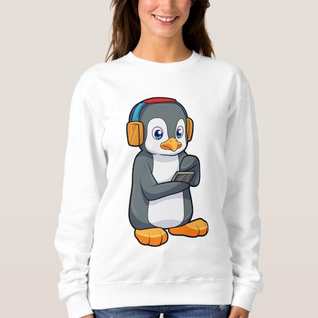 Sweatshirt Casque de musique Penguin (Devant)