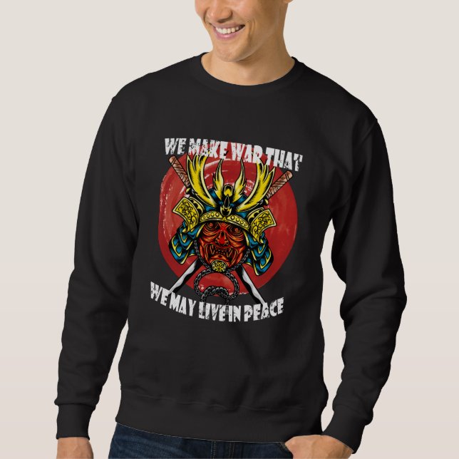 Sweatshirt Casque de Samouraï Rétro - Citation de Samouraï su (Devant)