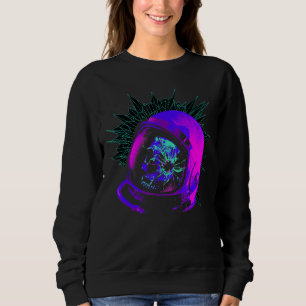 Sweatshirt Casque spatial de l'astronaute Vaporwave avec crân