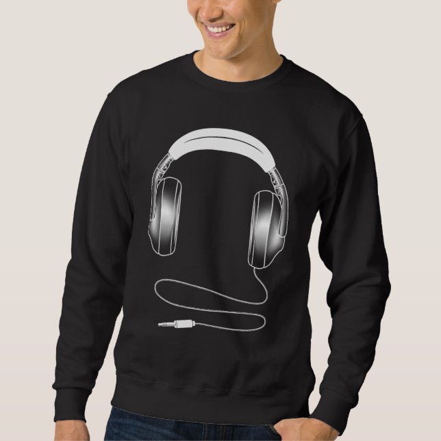 Sweatshirt Casques cool Pour Hommes Femmes Dj Artiste De Musi (Devant)