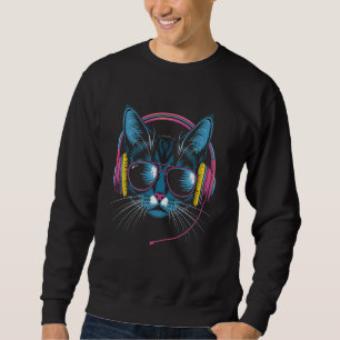 Sweatshirt Casques de musique Amoureux des chats DJ Cool Kitt