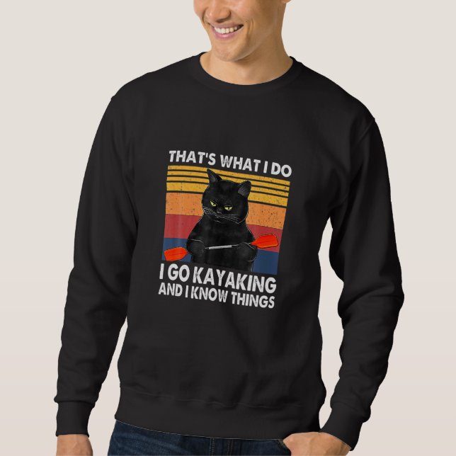 Sweatshirt Casquette Chat Est Ce Que Je Fais Je Fais Kayak Et (Devant)
