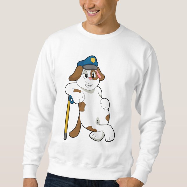 Sweatshirt Casquette de police de chien (Devant)