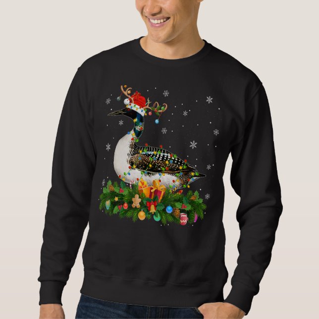 Sweatshirt Casquette des Rennes de Noël Père Noël Loon Bird C (Devant)