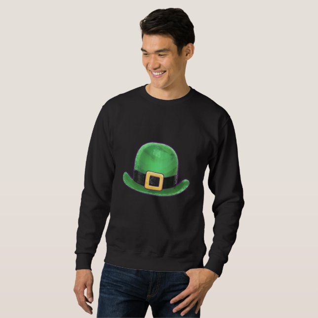 Sweatshirt Casquette du Derby Vert de la Saint-Paddys (Devant entier)