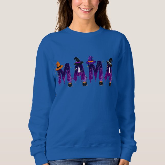 Sweatshirt Casquette et pots de sorcière Mama (Devant)