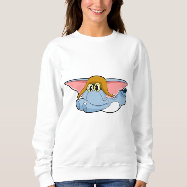 Sweatshirt Casquette pilote éléphant (Devant)