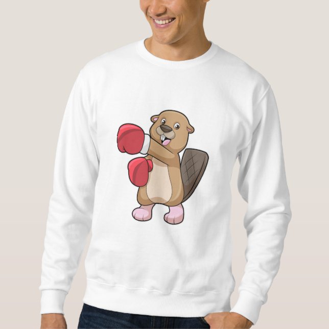 Sweatshirt Castor à la boxe avec gants de boxe (Devant)