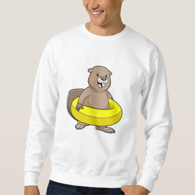 Sweatshirt Castor à la natation avec anneau de natation (Devant)