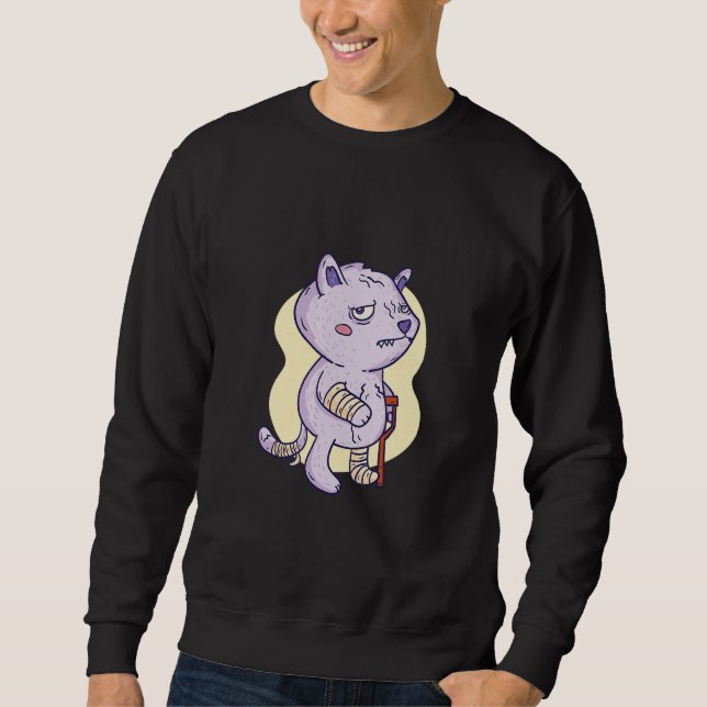 Sweatshirt Cat Broken Sad Cat Broken (Devant)