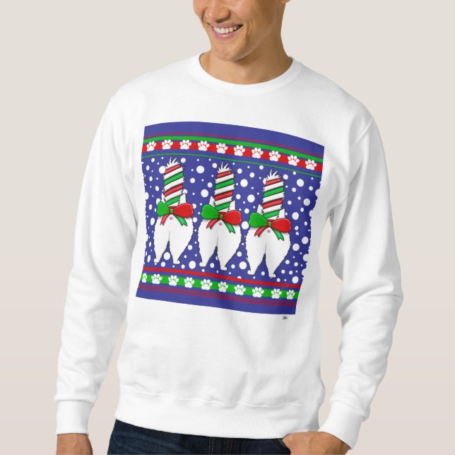 Sweatshirt Cat Butt Christmas Green (Devant)