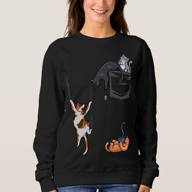 Sweatshirt Cat Cat Cat Pocke Cat (Devant)