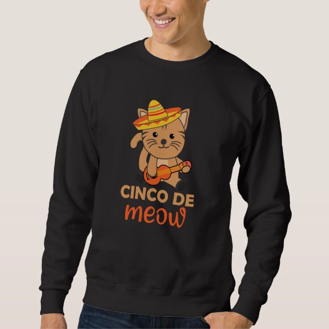 Sweatshirt Cat Cinco De Meow Mexicain Sombrero Cats (Devant)