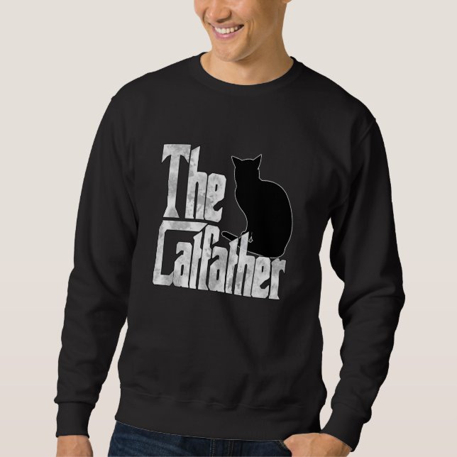 Sweatshirt Cat Dad The Catfather Crazy Black Cat Father Kitty (Devant)