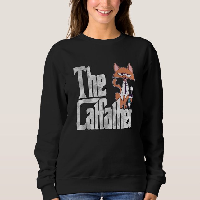 Sweatshirt Cat Dad The Catfather Crazy Coffee Cat Father Kitt (Devant)