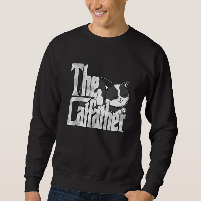 Sweatshirt Cat Dad The Catfather Crazy Cute Cat Father Kitty  (Devant)