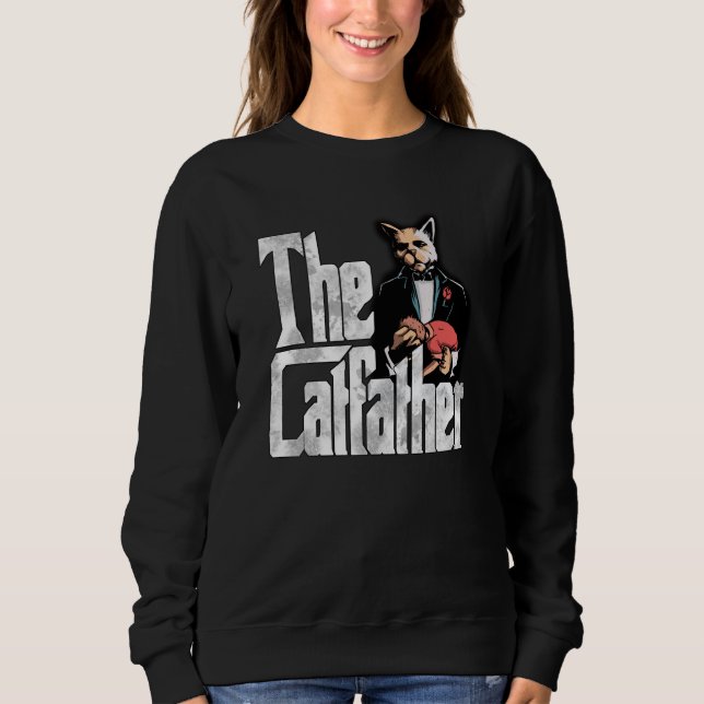Sweatshirt Cat Dad The Catfather Crazy Mafia Cat Father Kitty (Devant)