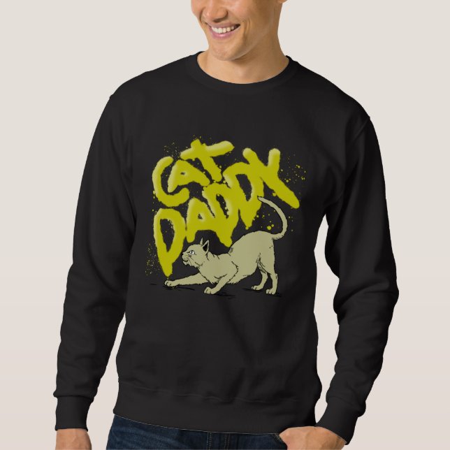 Sweatshirt Cat Daddy  cute street graffiti spray vintage (Devant)