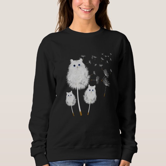 Sweatshirt Cat Dandelion Amazing Flower Cat (Devant)