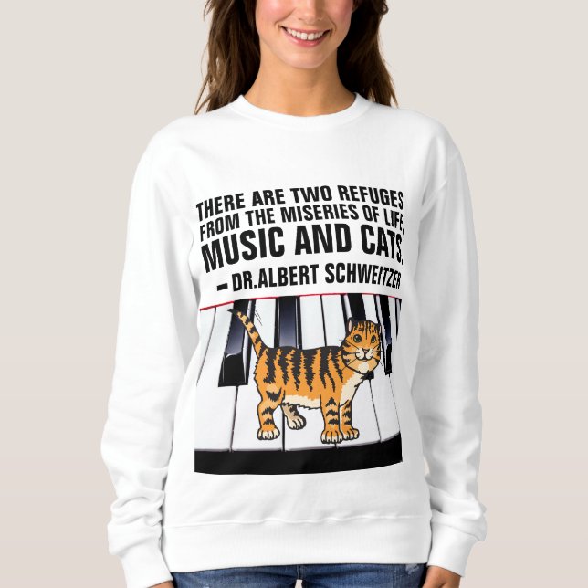 SWEATSHIRT CAT, DEUX MOYENS DE RÉFUGIER DES MISÉRIES DE LA VI (Devant)