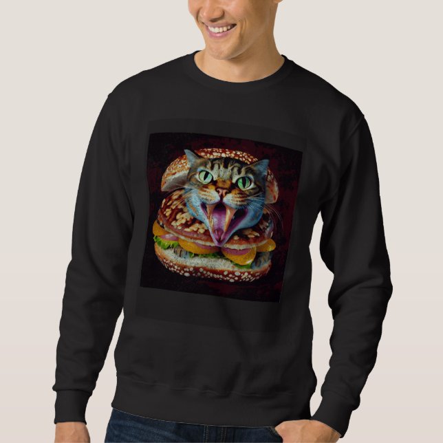 Sweatshirt Cat Dinosaur Hamburger (Devant)