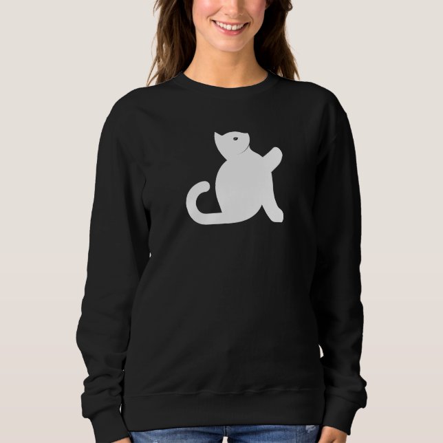 Sweatshirt Cat dit bonjour (Devant)