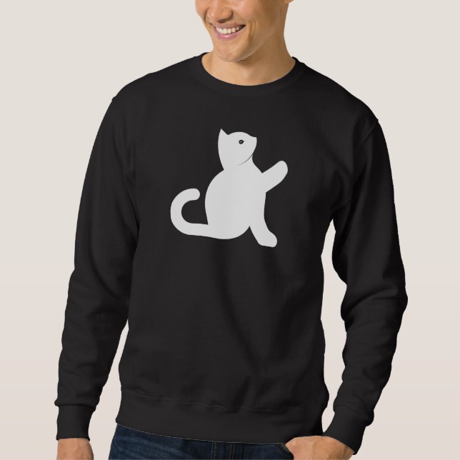 Sweatshirt Cat dit bonjour (Devant)