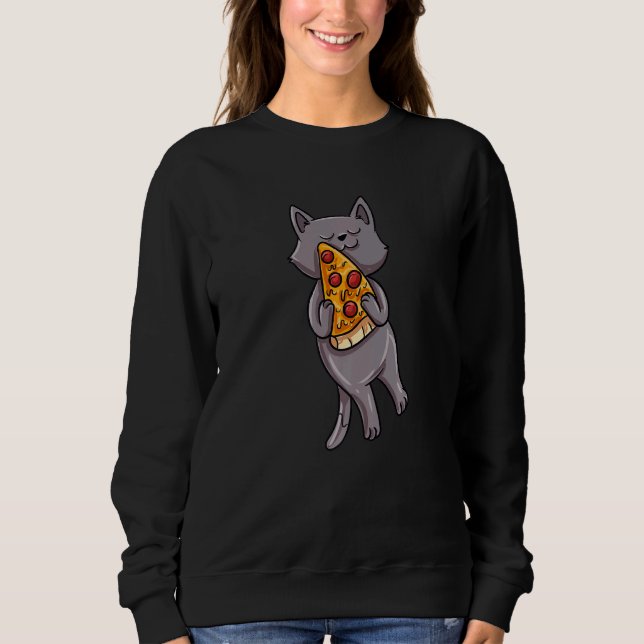 Sweatshirt Cat Eat Pizza   (Devant)