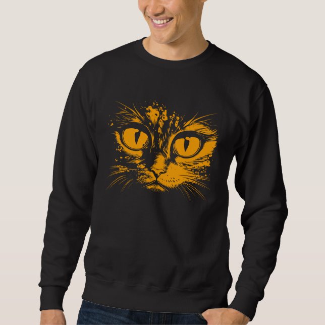 Sweatshirt Cat Eyes Face Costume Mom Lady  1 (Devant)