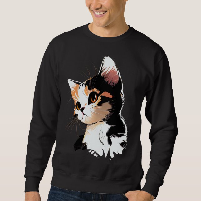 Sweatshirt Cat Face  Cat  1 (Devant)