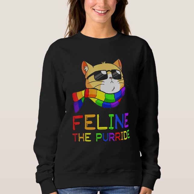 Sweatshirt Cat Feline Le Gay pride Purride Lgbt (Devant)