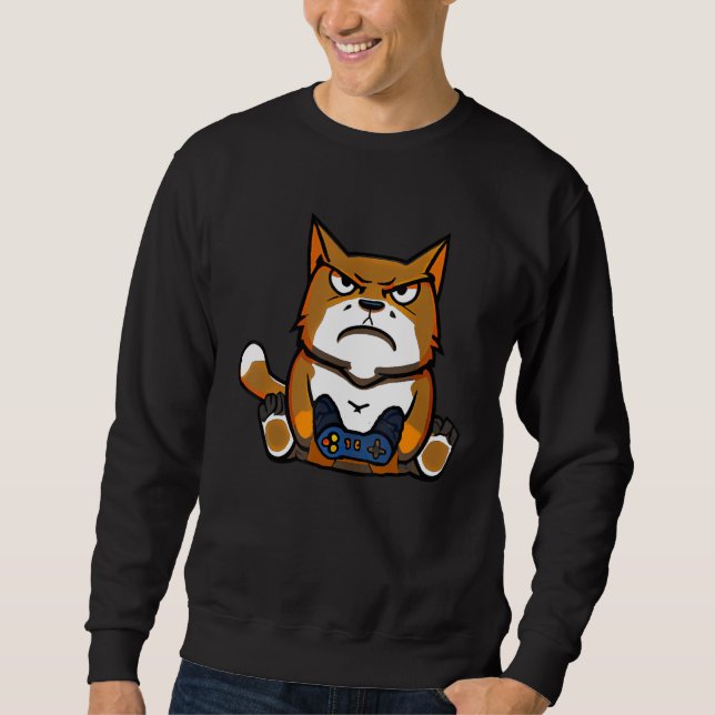 Sweatshirt Cat Gamer Cat Video Games Motif  Controller (Devant)