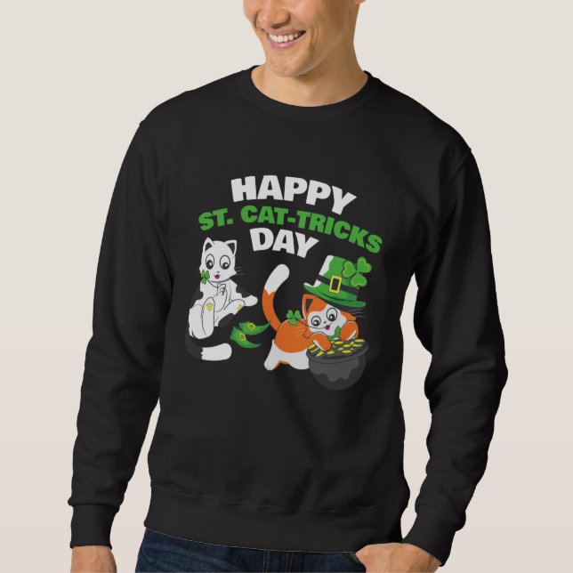 Sweatshirt Cat Happy St Catricks Day Ireland Party Irish Kitt (Devant)