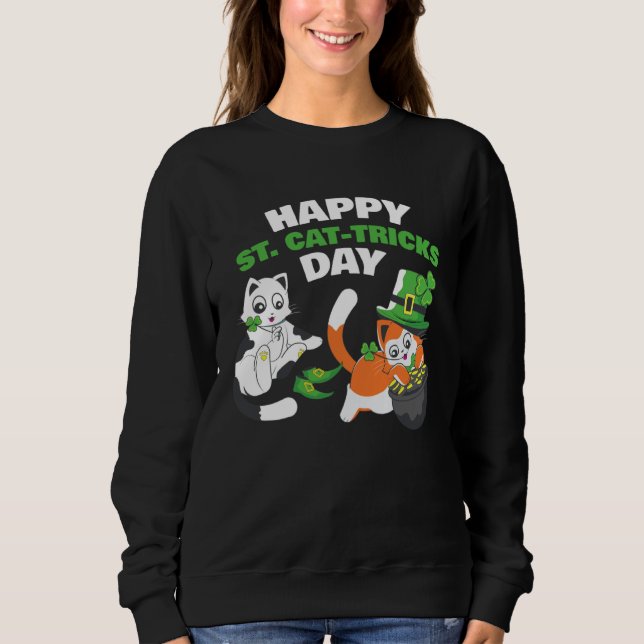 Sweatshirt Cat Happy St Catricks Day Ireland Party Irish Kitt (Devant)